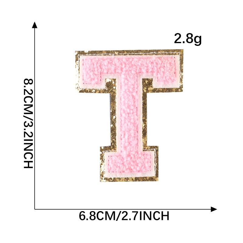Embroidery Label Towel Embroidery Colored English Letter Patch Clothing Accessories Gold Edge Sticker Embroidery Chenille Embroidery Cloth Sticker