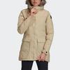 Adidas Xploric Teplý Jednobarevný Bavlněný Kabát Střední Délky Dámské Kabáty Khaki GE7790