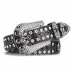 Dark Skull Rhinestone Inlaid Belt High-End Pin Buckle Full Diamond Sequins Hip Hop Decoration Nightclub Belt Women
