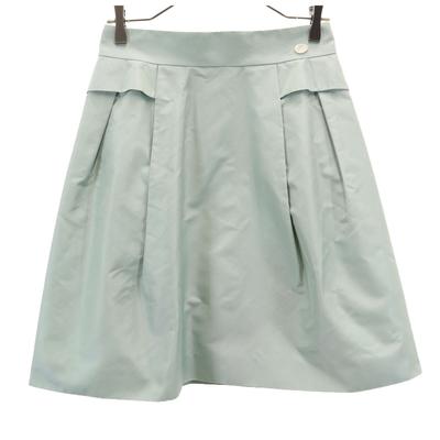 FOXEY Made In Japan Silk Midi Length Flare Skirt 40 Dusty Mint Women Used