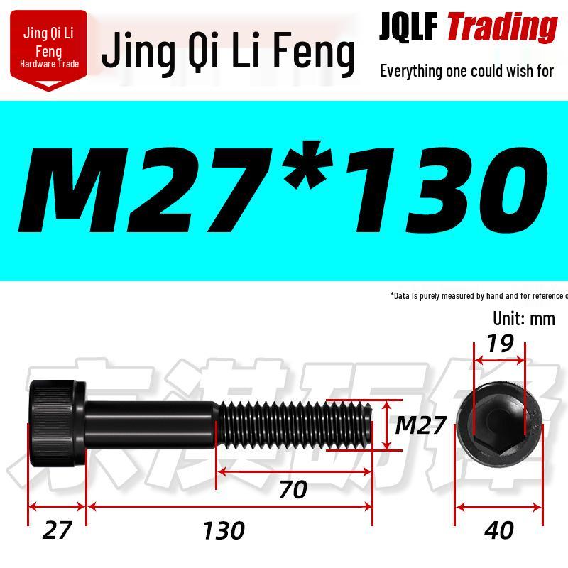 M20-M27 High Strength Blackened Hex Socket Head Cap Screw with Knurled Cylindrical Half Thread