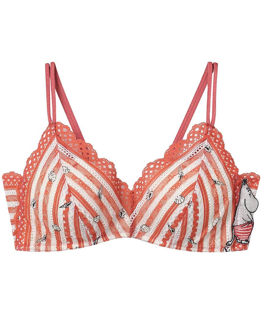 high side design for comfortable and beautiful wear RE [Unnanacool] Non-wired bra, [Moomin collaboration] Bra, wireless, BUN125, women's