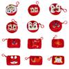 Fish Dragon Lion Plush Coin Purse Red Color Cartoon Lion Storage Bag  Shopping