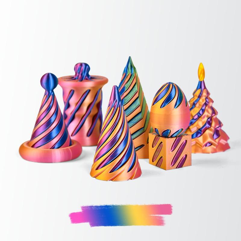 3/7pcs Set 3D Printed Spiral Pyramid Set Rotating Cube Toys Kids Gift Pyramid Fidget Toy Students Gift Teaching Model