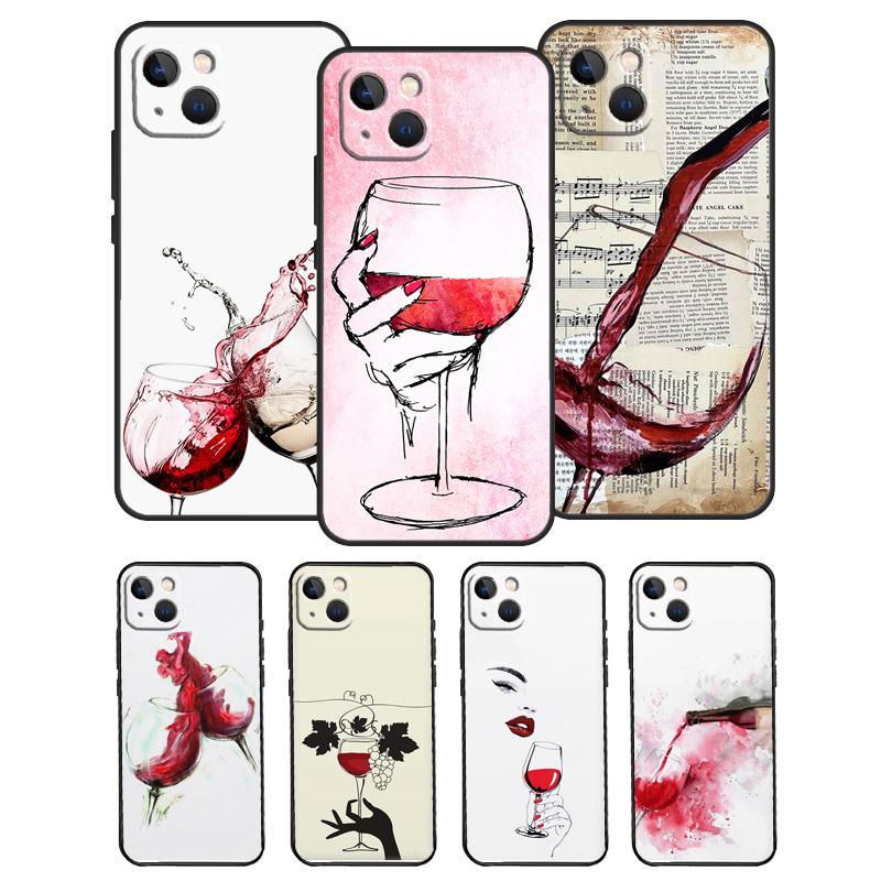 Red Wine Glass Art Case For Xiaomi Redmi Note 14 10 11 12 13 15 Pro Plus Cover For Redmi 15 14C 10C 12C 13C 15C