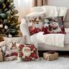 Christmas Deer Cushion Pillowcase Printed Polyester 40/45/50Cm Throw Pillowcover Decorative Sofa Cushion Pillowslip Home Decor