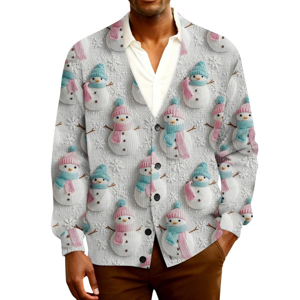 Ribbad långärmad kofta för män