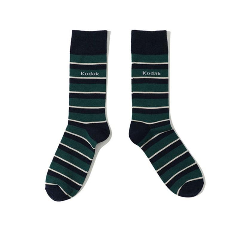 KODAK Apparel Striped Crew Socks GREEN
