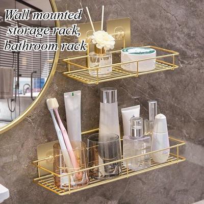 Floating Shelves Bathroom Storage Shelve Organizer Hanging Shelf Over Toilet Self Adhesive Wall Shelve for Bedroom Kitchen Home