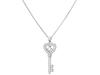 Short Silver Women's Necklace Key With Zirconia Key Choker Silver 35