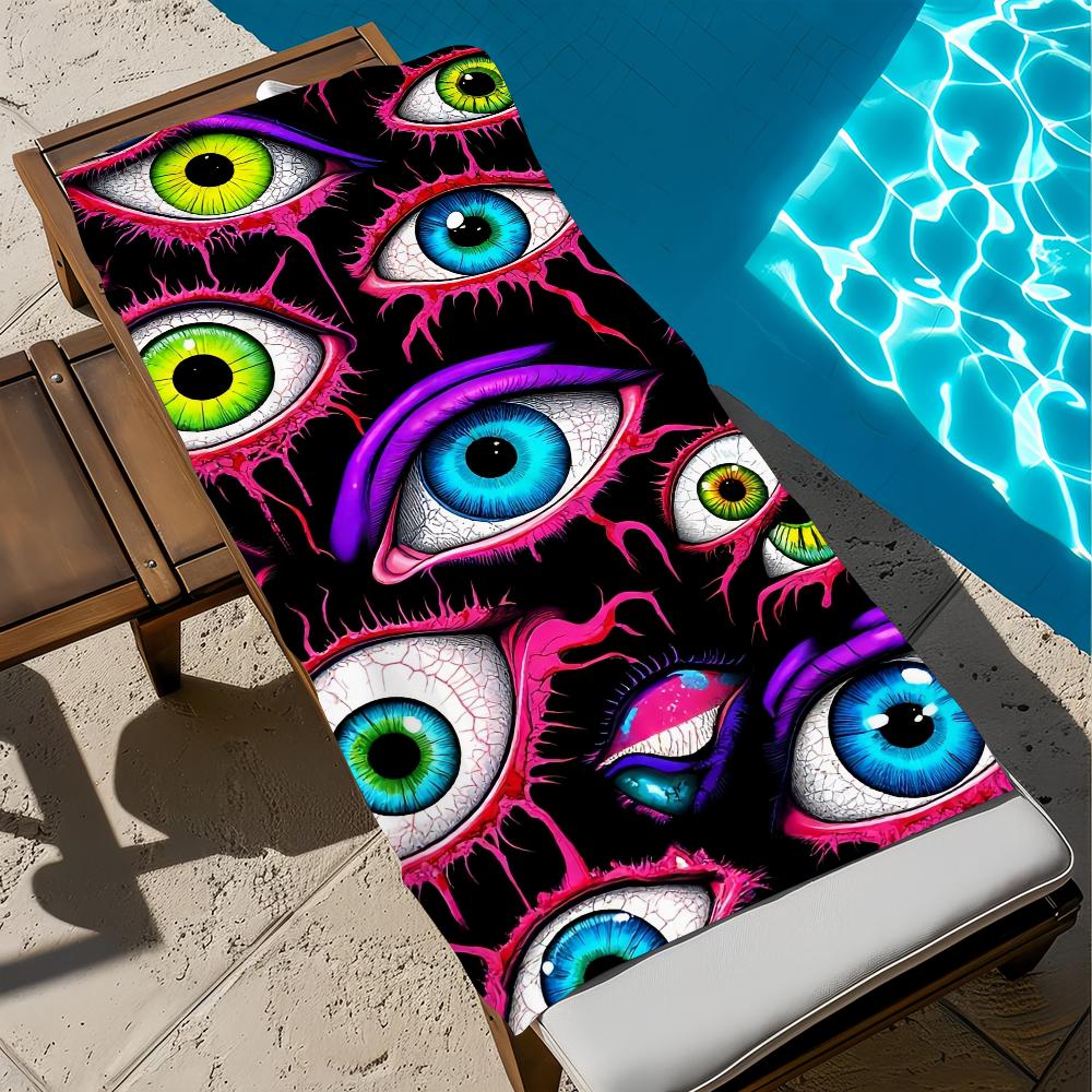 

E-Evil ART Towel Beach Quick Dry Soft E-Eye Pool Towels Gift for Travel Gym Shower Camping sports W40*H60(CM)