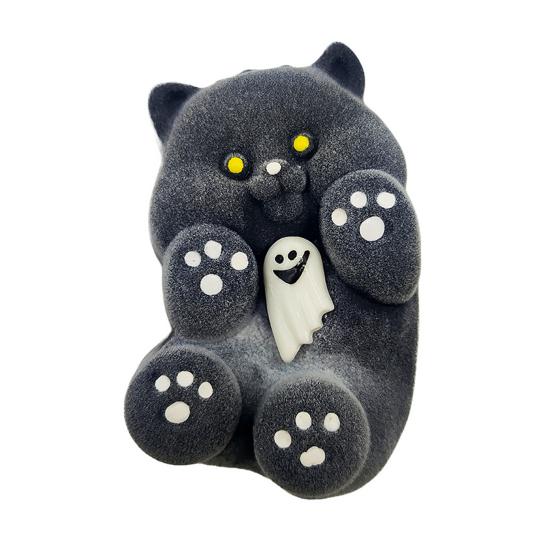 Halloween Animal Squeeze Toy Glossy Flocking Cartoon Dog Rabbit Stress Relief Pinch Sensory Toy Kids Adults Soft TPR Calming Stress Ball Fidget Toy