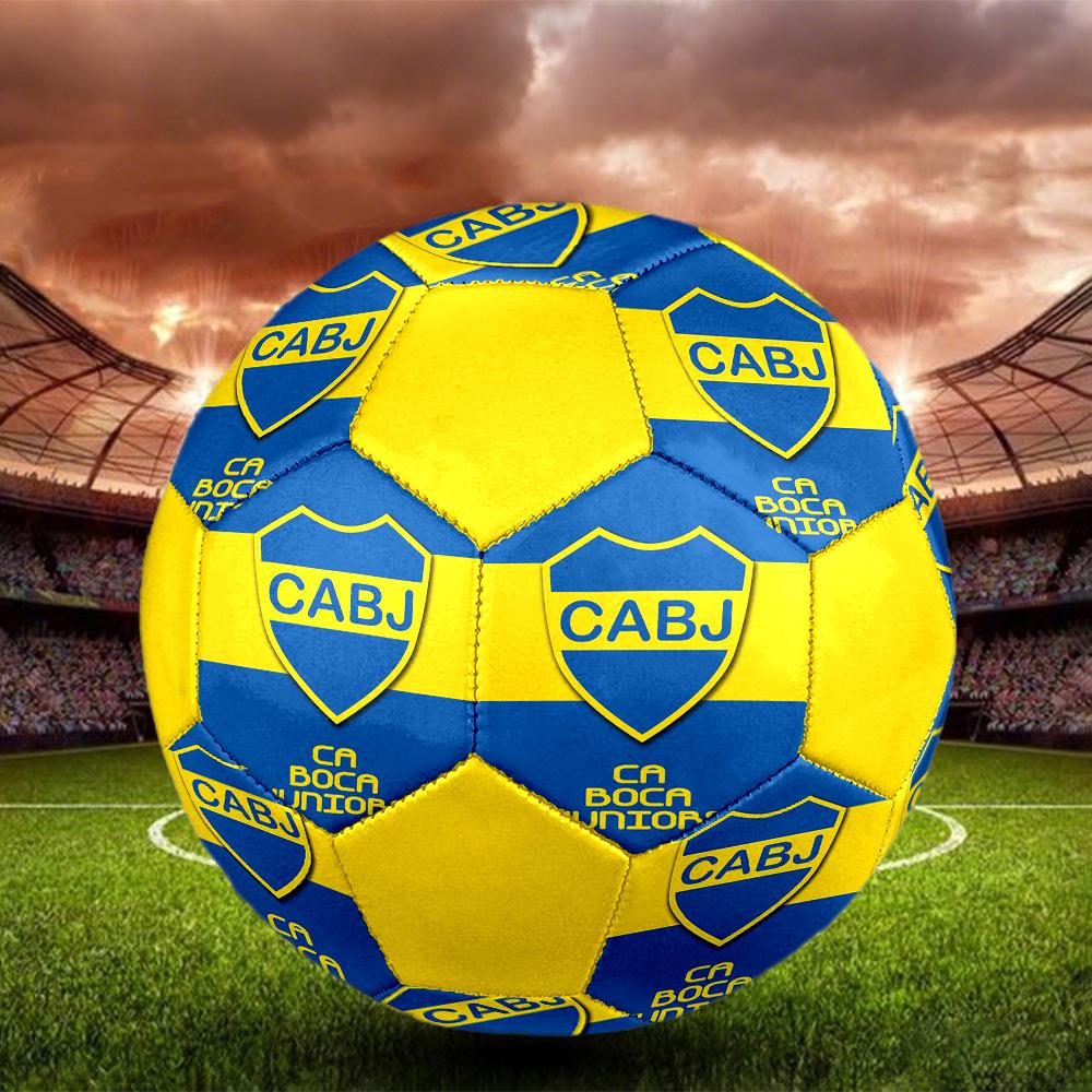 CABJ Boca Juniors Indoor Soccer Ball Colorful All Ages Size 5 Machine Stitched PVC Competition Ready Durable High-Bounce