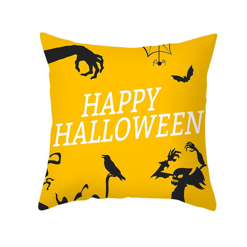 Halloween Pillow Cover Cartoon Pumpkin Head New Peach Skin Cushion Cover Sofa Cushion