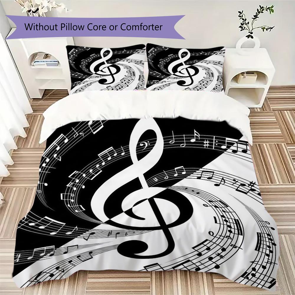 Art Music G Pattern Bedding Uilt Set Uilt Cover Pillowcase Home Decoration Birthday Gift (1 * Duvet Cover + 2 * Pillowcase Without Core)