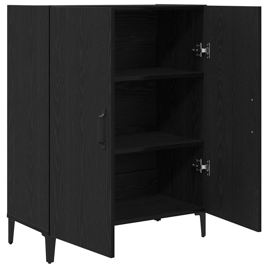 Sideboard in Black Oak Look 69.5 x 34 x 90 cm Engineered Wood