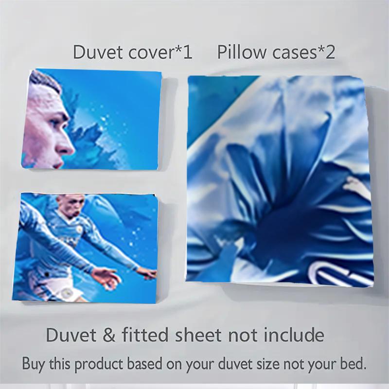 3Pcs Man City Player Season Bedding Sets For All Sizes New 3D Printed Bed Cover Comforter Duvet Cover Pillowcase Bedroom Decoration