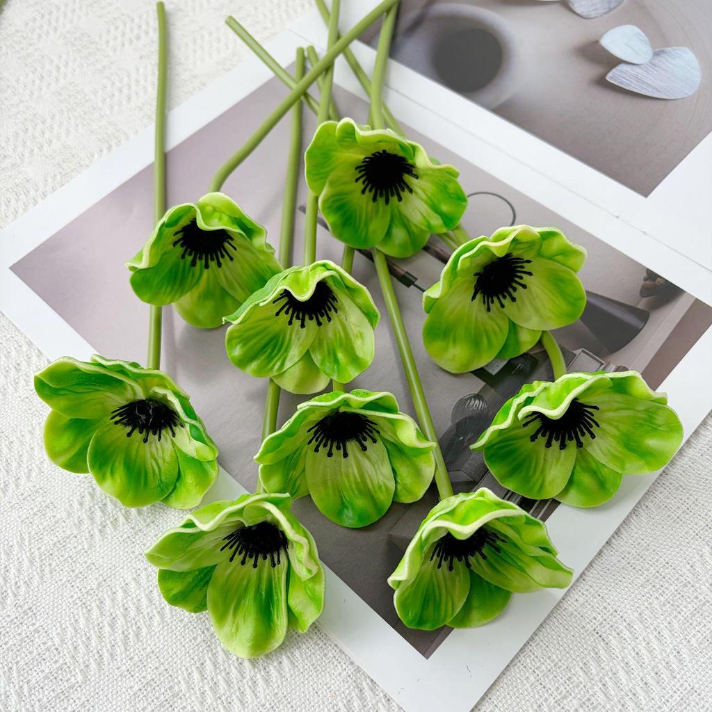 Oriental Poppy Simulation, PU Mini Fake Flower Arrangement for Decor and Photography