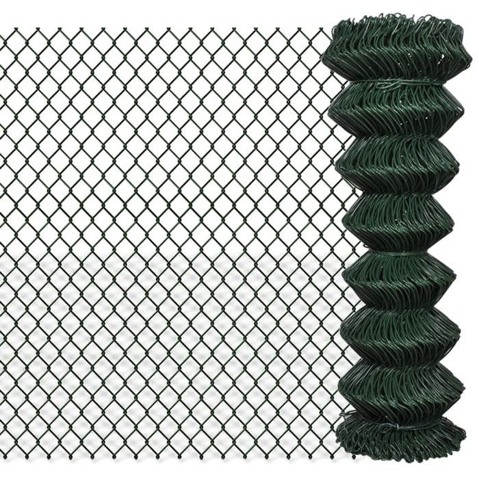 VidaXL Grillage Vert 1,25x25 m Clôture de Jardin Panneau Grillage Maille 140350