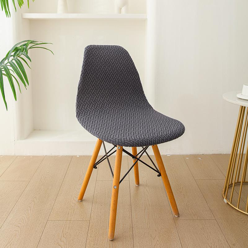 Elastic Stretch Curved Dining Room Chair Covers Jacquard Dining Chair Cover Stretch Short Back Chair Covers for Home Hotel Party