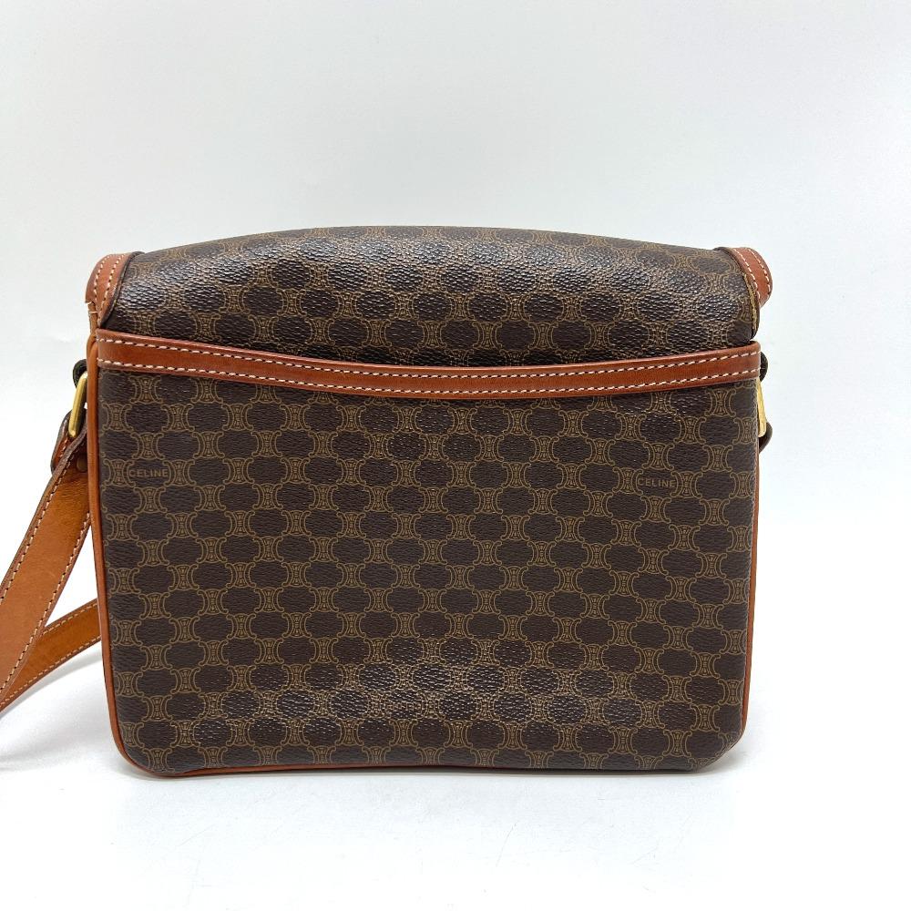 CELINE Macadam Crossbody Shoulder Bag PVC/Leather Brown/GoldHardware