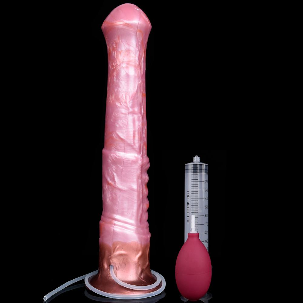 YOCY 42cm Long Horse Cock Squirting Anal Plug Ejaculation Dildo Animal Penis Vaginal Masturbator Silicone Sex Toys For Women Men