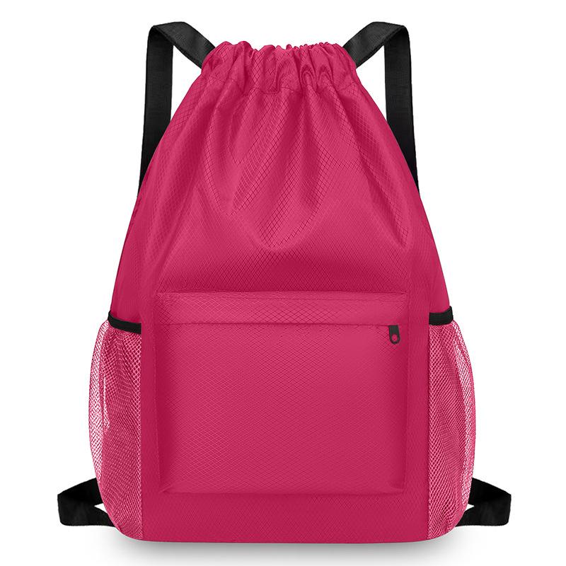 

Спортивный мужской легкий рюкзак Женская дорожная сумка на шнурке Рюкзак большой вместимости ярко-розовый