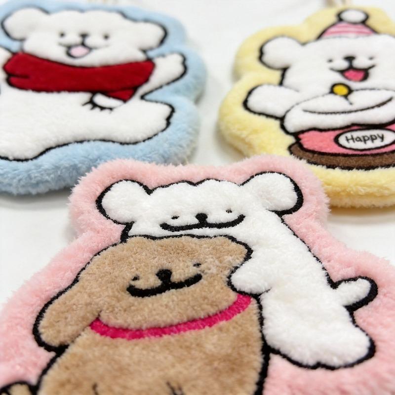 New Style Cartoon Dog-shaped Cute Hanging Hand Towel with Thick Absorbent Fabric. Suitable for Use As A Bathroom Hand Towel, Kitchen Rag.