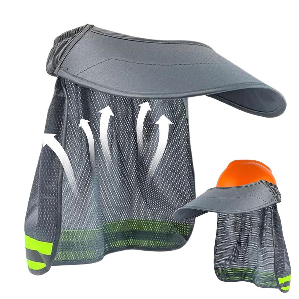 Construction Safety Reflective Hard Hat Shade Neck Shield Helmet Sun Shade Reflective Stripe Summer Sun Protection for Working