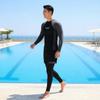 Men's Gray Long-sleeved Swimsuit Suit Set Boys Sunscreen Surfing Adult Anti-embarrassment Swimming Pants