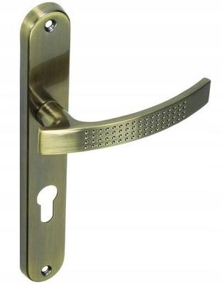 Interior Door Handle, Long Plate for Insert, Antique Brass