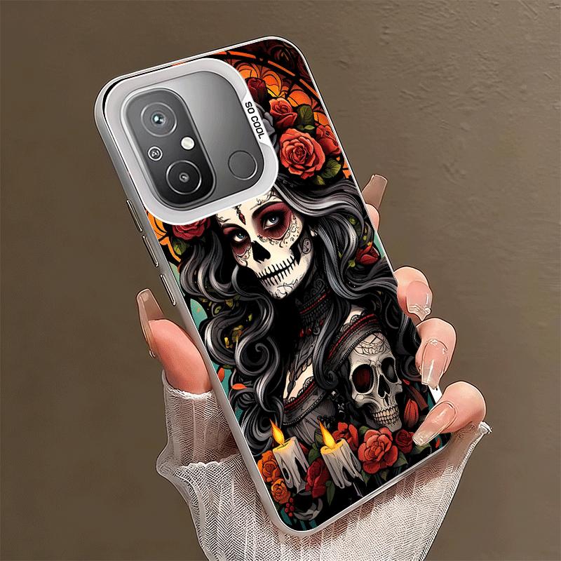 Catrina Beautiful Rose Girl Skull Shockproof Phone Case for Xiaomi Poco X7 X6 X5 X3 Pro F7 Ultra M8 Redmi 15C 15 14C 13C 12C 10C