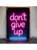 Motivational Retro Metal Wall Art Poster No Surrenders Vintage Decor 20x30cm