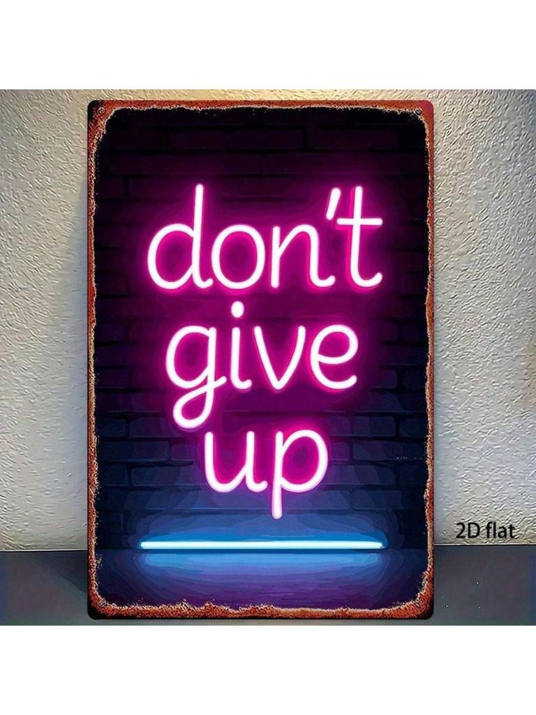 Motivational Retro Metal Wall Art Poster No Surrenders Vintage Decor 20x30cm