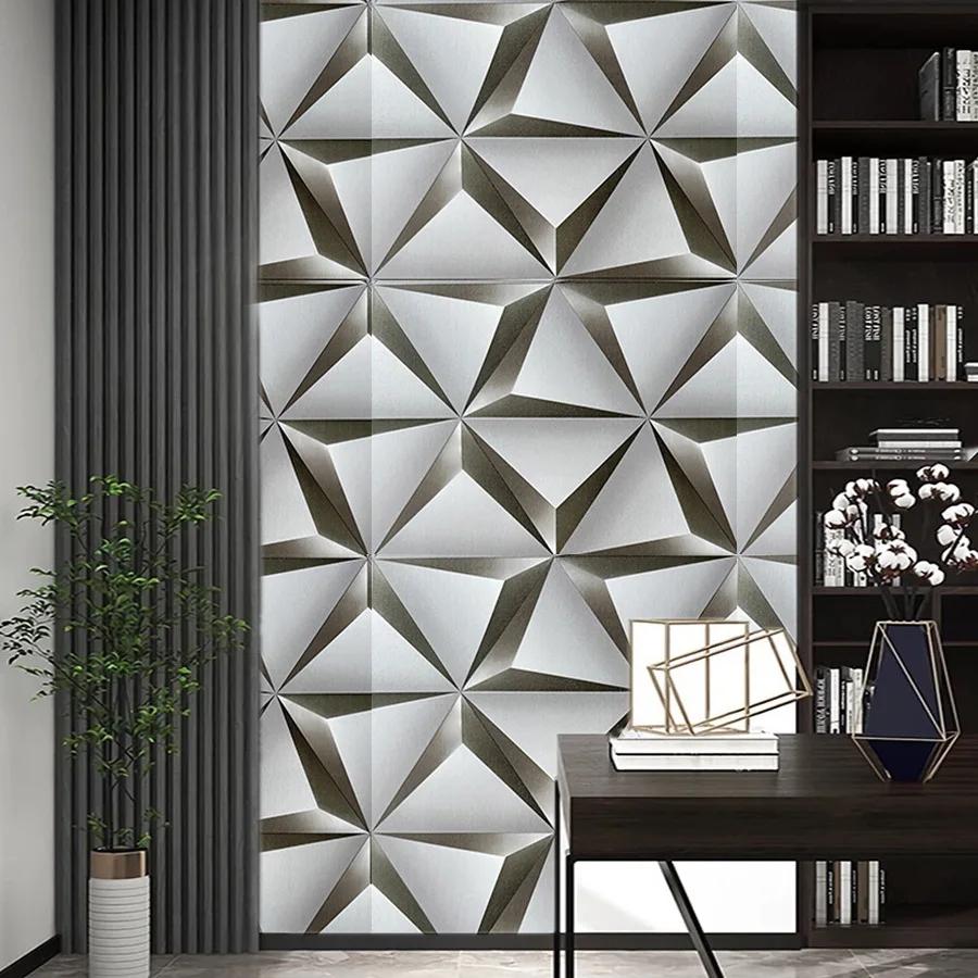 Black Gray Self-adhesive Wallpaper for Dining Room Living Room Bedroom Home Decoration TV Background PVC Self-adhesive Wallpaper