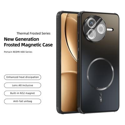 ABEEL For Xiaomi Redmi K80 5G/Poco F7 Pro 5G Magnetic Case TPU PC Cooling Matte Phone Back Cover with Lens Film
