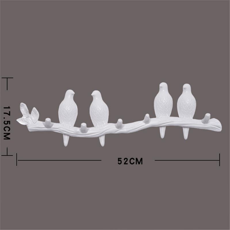 Resin Bird Hanger Wall Decoration Coat Handbag Key Holder Adhesive Hook Living Room Bedroom Hanging Rack Home Decor