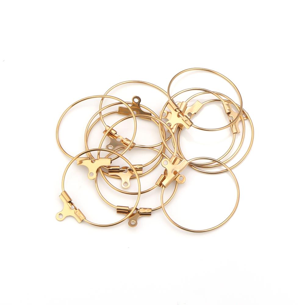 10-20Pcs Stainless Steel Big Circle Ear Wire Earrings 20/25/30/35/40mm Hoop Earring Hooks Connector DIY Earrings Jewelry Making