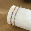 18K Gold Platinierte Regenbogen Baguette CZ Tennisarmband – Luxuriöser Bunter Schmuck, Funkelndes Geschenk für Frauen