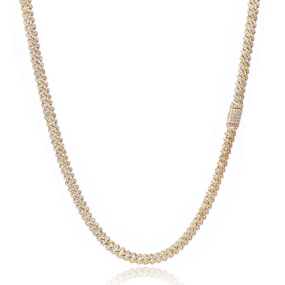 6mm Zircon Cuban Link Necklace & Bracelet: European/American Hip Hop Jewelry