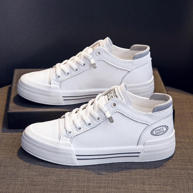 

Кроссовки женские весенние новые туфли без застежек удобные и универсальные спортивные кожаные повседневные белые туфли женские 40