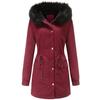 Women's Winter Parka Coat Thickened Fleece Lined Padded Warm Hooded Long Military Puffer Jacket Faux Fur Overcoat Casual Fashion Outdoor Outerwear New