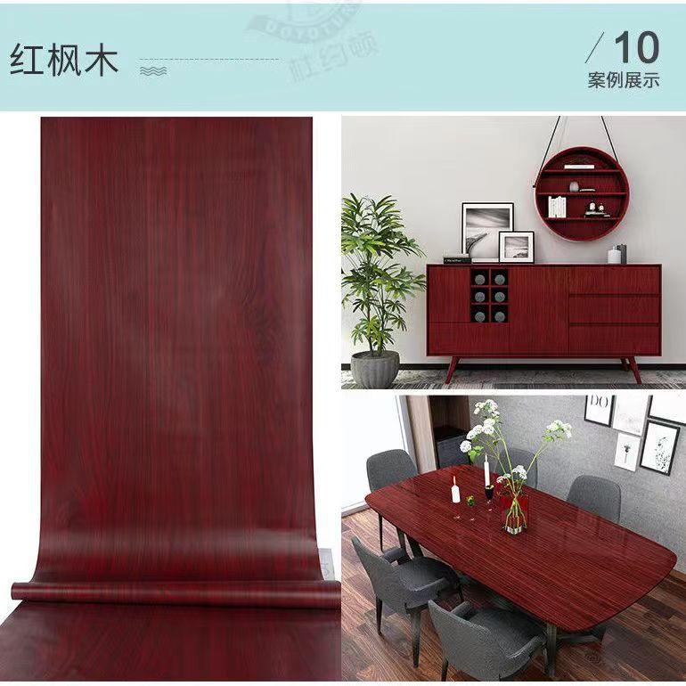 Thickened Wood Grain PVC Waterproof Sticker Cabinets Desktop Door Furniture Refurbished Decorative Film Self-adhesive Wallpaper