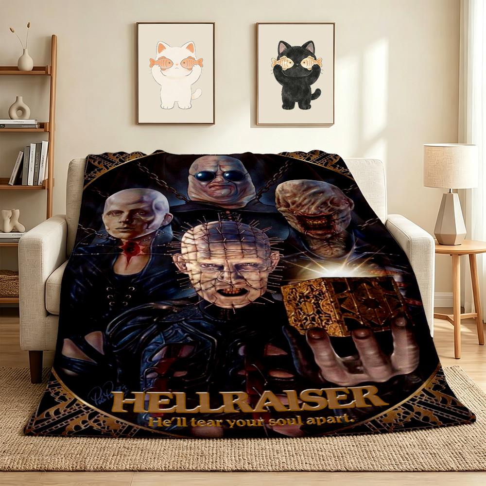 Hellraiser Horror Flannel Blanket Throw Blanket Soft Warm Sofa Bed Camping home Decor Unique Christmas Gift C92679