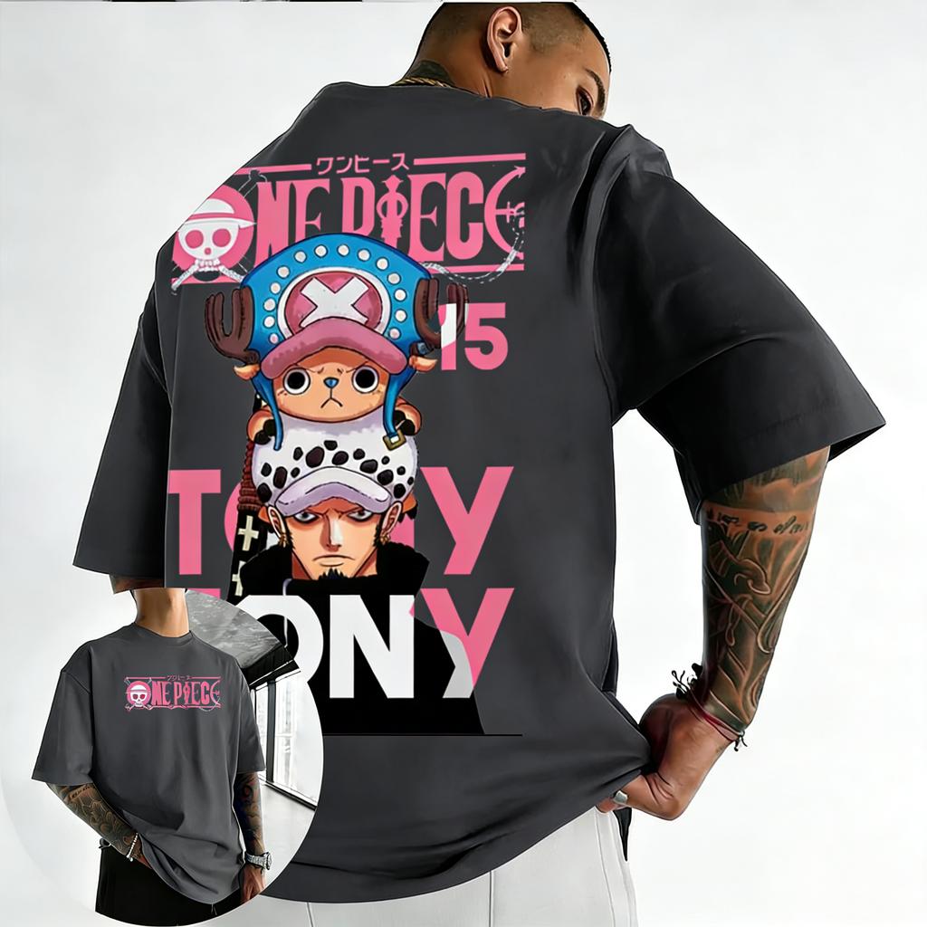 ONE PICE Unisex Summer Cotton Tshirt 2026 New Chopper Anime Collaboration Harajuku Oversized Loose Casual Y2K Parentchild Top