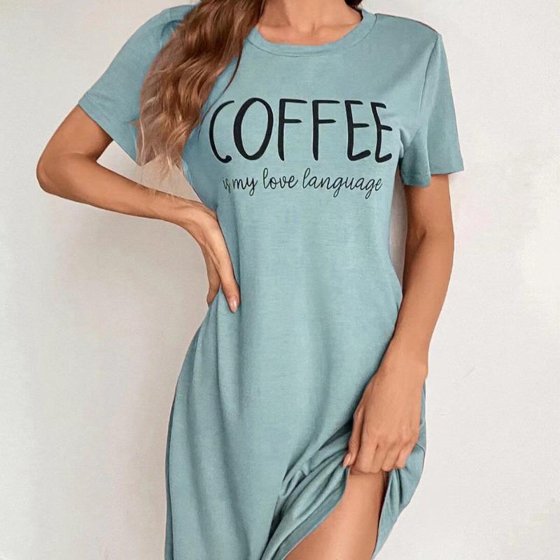 Milk Silk Nightgown Women Nightdress Short Sleeve Cartoon Nightgowns Sweet Casual Sleepwear Pijamas Sleepdress