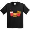 Inktastic Cute Fast Food Friends Burger Fries Soda Youth Kids Boys T-Shirt Kawaii Smiling