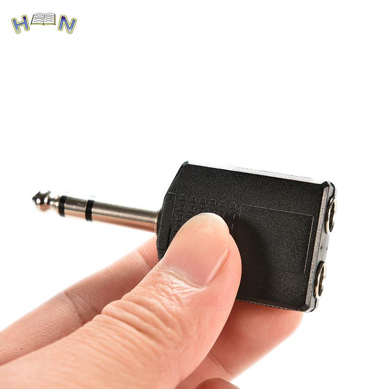 1/4" Stereo Audio Jack Plug Adapter Single Male To Female 6.35mm Dual Mono Stereo Jack Headphone Microphone Y Splitter Converter