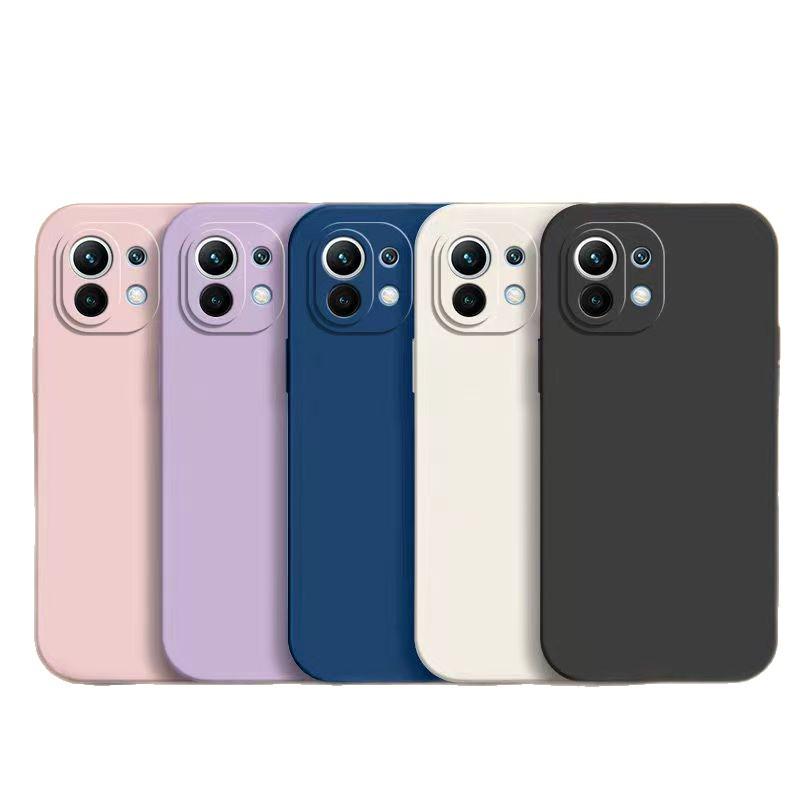 Custodia in Silicone Liquido Anti-Caduta Colore Solido per Xiaomi 11 Lite 5G NE