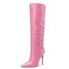 Women's Knee High Boots 2025 New Pointed Toe Thin High Heel Winter Party Shoes Ladies Black Pink Long Boot Footwear Big Size 45